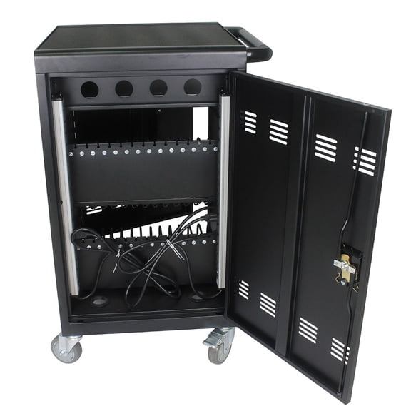 Mobile Charging Cart, 31+4 Devices Charging Cart with Lockable System, Portable Steel Charging Station Cart, Mobile Charging and Storage Cart, for Tablets Chromebooks Laptops Charge Black