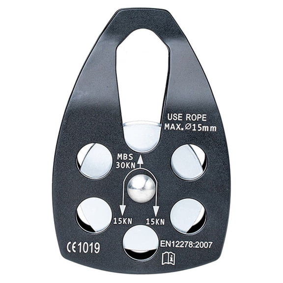 Mobile Climbing Pulley 30kN Climbing Rope Pulley Aluminum Side Swing Pulley for Mountain Ski Patrols