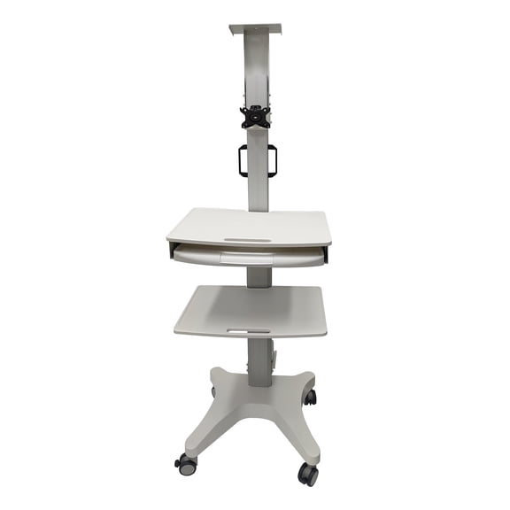 Mobile Computer Cart Workstation Movable Bracket Computer Desk Adjustable Height Angle