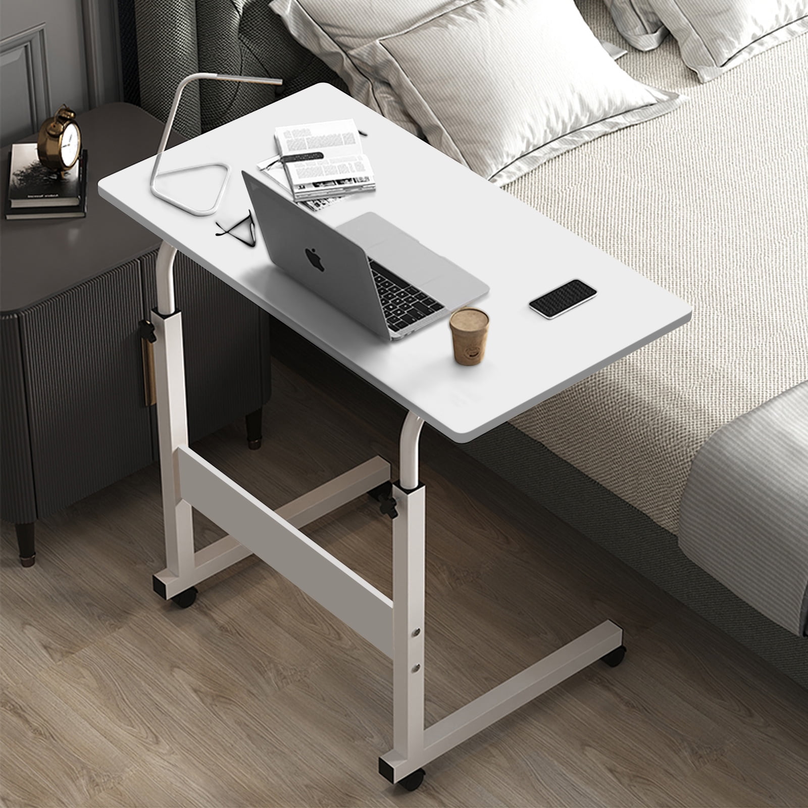 Mobile Computer Desk Adjustable Height Heavy Duty Rolling Laptop Table ...