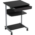 thumbnail image 1 of Mobile Computer Desk Cart, Small Rolling Laptop Desk PC Table Workstation with Drawer and Printer Shelf, Writing Desk Table for Small Space/Home Office, 1 of 8