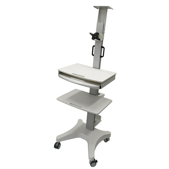 Mobile Computer Workstation Cart Height Adjustable Stand for 17-32 Inch Monitor