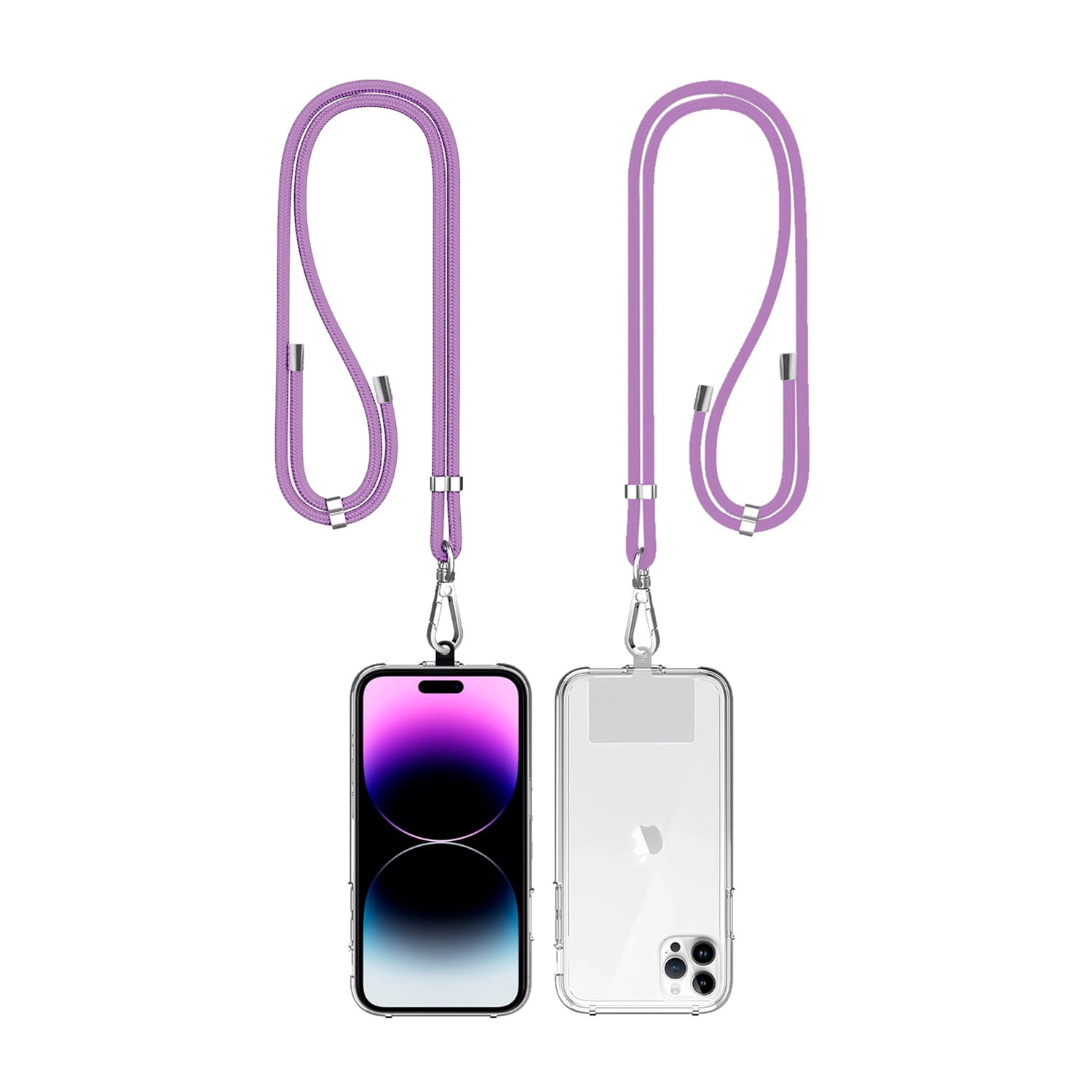 Mobile Device Strap with Secure Card Holder - Lilac