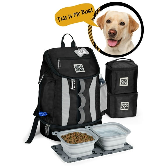 Mobile Dog Gear Drop Bottom Weekender Backpack, Black