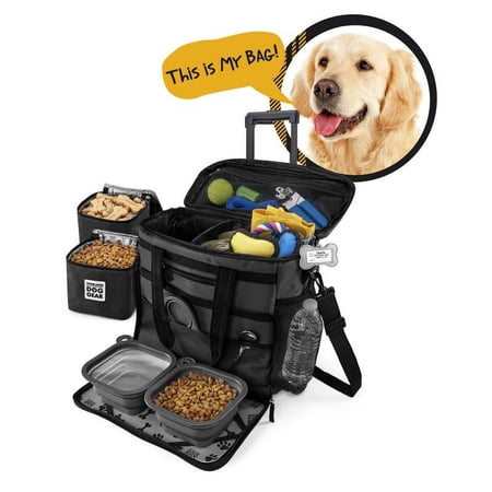Mobile Dog Gear Rolling Week Away Bag, Black