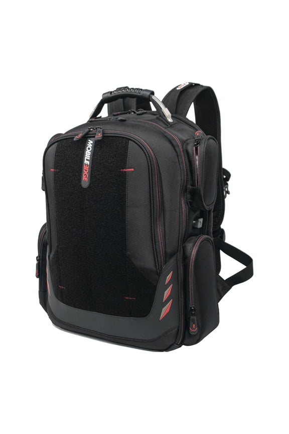 MECGBPV1 Core Gaming Checkpoint Friendly 18.4" Backpack w/Velcro Front Panel - Black with Red Trim