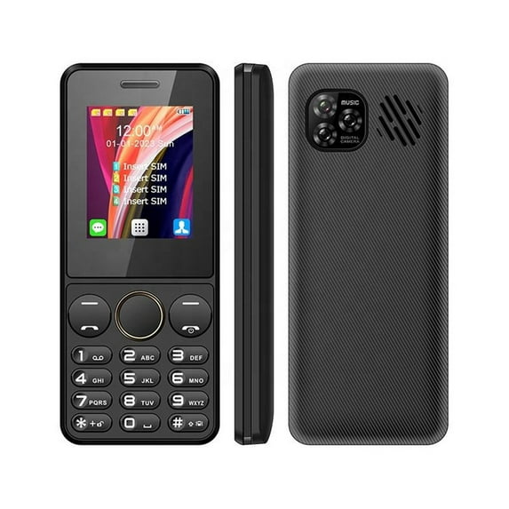 Mobile Elderly Phone - Big Button Large Voice Senior Cell Phone with Emergency SOS,4 SIM Card Standby,1800mAh Battery (3000mAh ),2" Screen,MP3/MP4,LED Flashlight,Cheap Phones