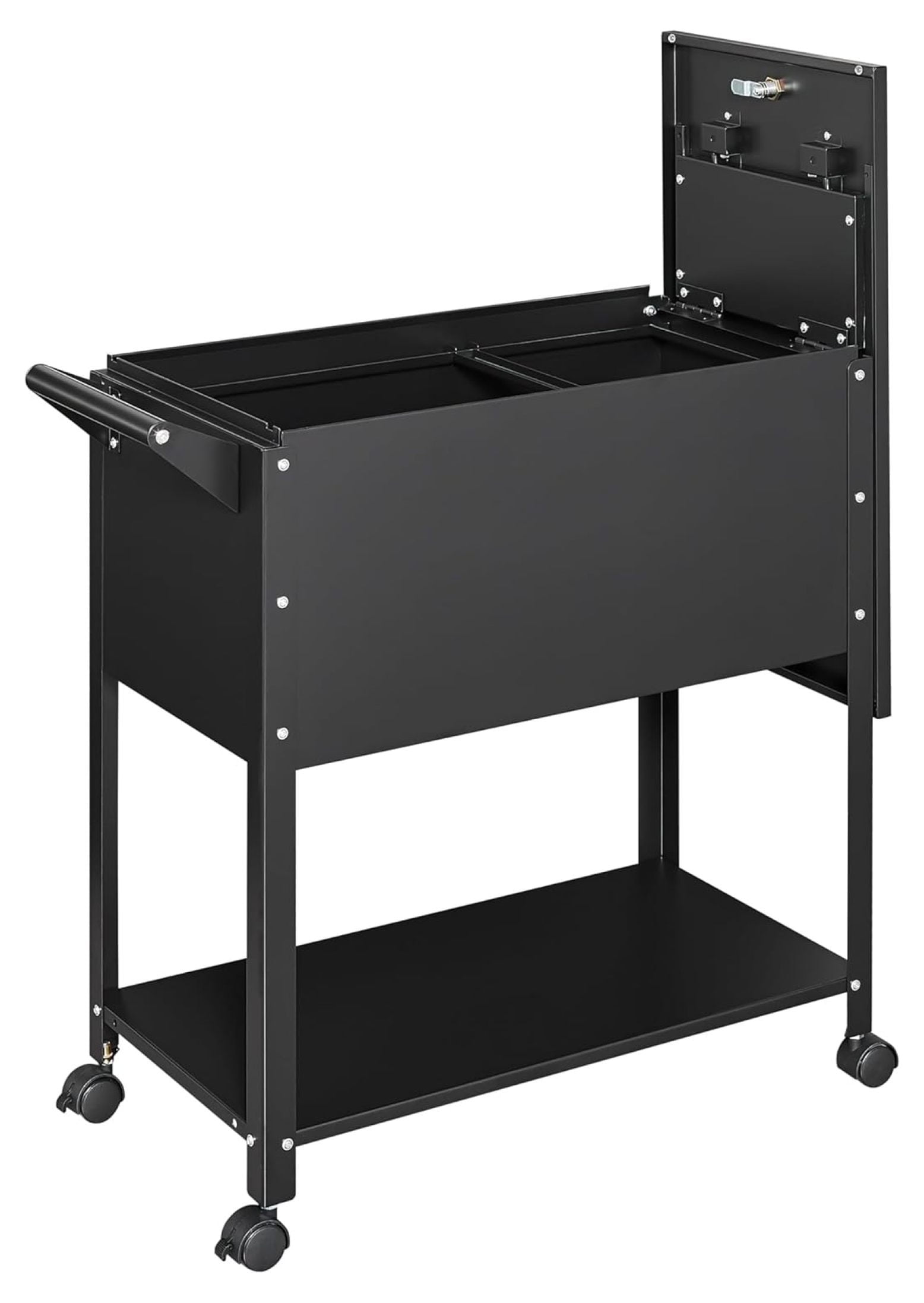 Mobile File Cabinet, 2 Tier File Cart with Wheels Hanging Files, Metal ...