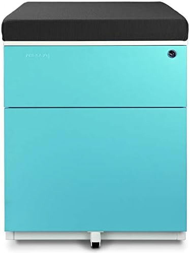 Mobile File 3Drawer Metal with Lock Key Sliding Drawer White