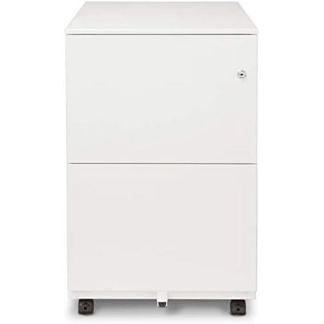 Mobile File 3Drawer Metal with Lock Key Sliding Drawer White
