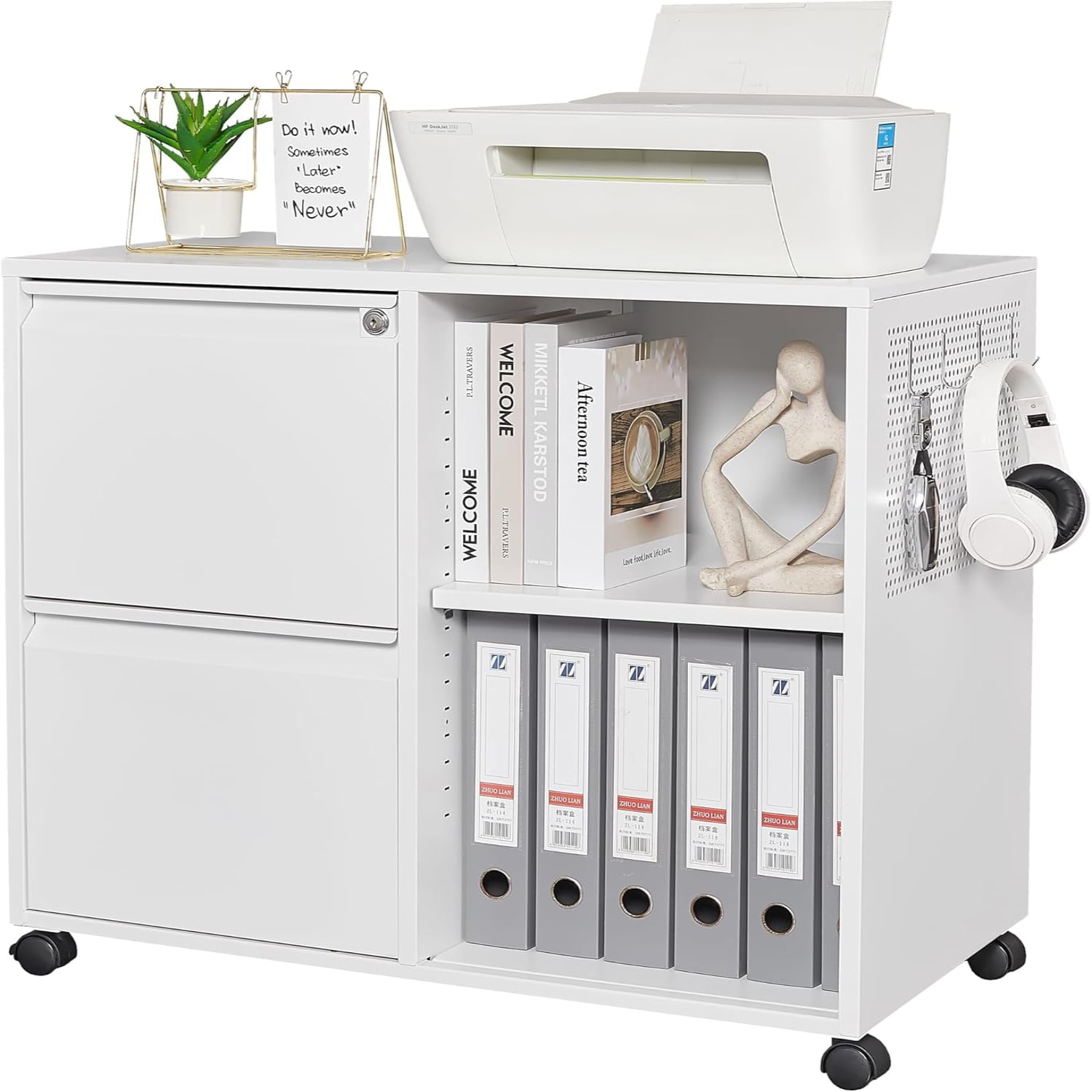 Mobile File Metal Lateral Rolling Printer Stand Filing