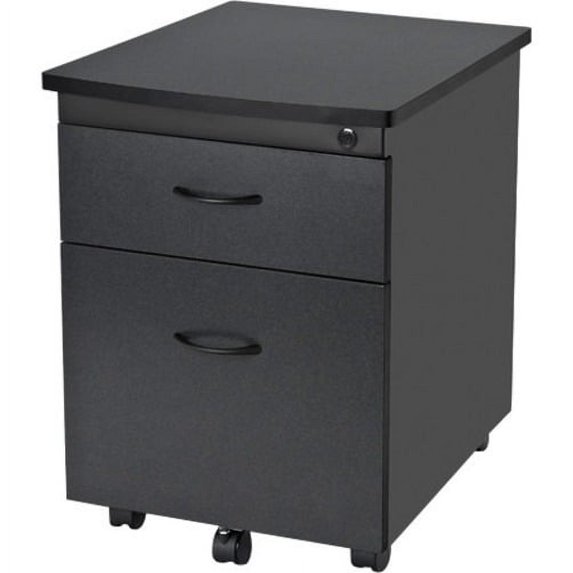 OFM Modular 2-Drawer Mobile File Cabinet - 17" Width x 21.25" Depth x 24" Height - Letter - 2 Drawers - Glide Suspension - Melamine/Metal - Graphite