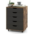 thumbnail image 1 of Mobile Filing Cabinet with Universal Wheels & Drawers, Wood Printer Stand with Storage, Rolling File Cabinets for Home Office Living Room Bedroom, 1 of 18