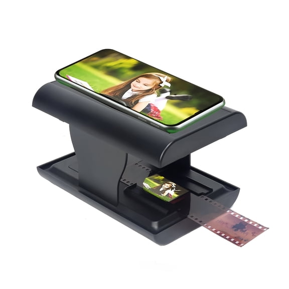 Mobile Film And Slide Scanner: Convert Old 35Mm/135Mm Negatives And Slides to Digital Photos Via Smartphone, Foldable Scanner with Built-In LED Backlight, Compatible with Android And IOS