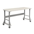 thumbnail image 1 of Mobile Fixed Height Workbench, Plastic Laminate Safety Edge, 72"W x 30"D, Gray, 1 of 1