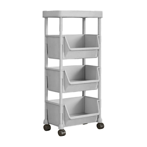 Mobile Floor Standing Storage Rack, Multifunctional Bookcase with Wheels, Removable Plastic Organizer for Home, Office, Kitchen, and Dorm, Multi-Tiered Storage Solution