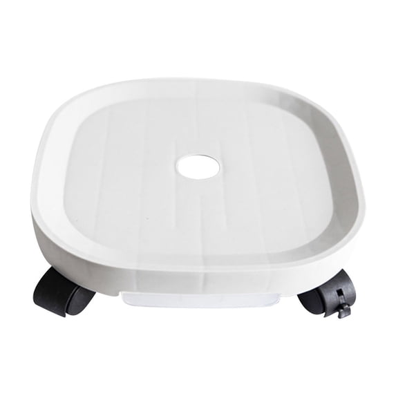 Mobile Flower Pot Tray with Wheels and Pull-Out Drain | Rolling Plants Caddy with Brakes | Heavy-Duty Plastic Plants Stand for Indoor & Outdoor Use | 22 Inch Round Planter Saucer with Casters