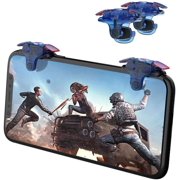Mobile Game Controller Trigger,[Upgraded Version] Mobile Controllers Colorful Trigger Sensitive Shoot and Aim Button for Knives Out/Rules of Survival Trigger for Android & iOS-Blue
