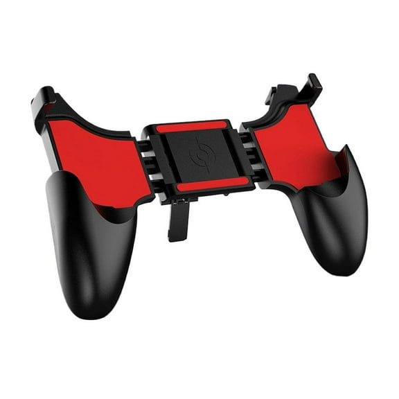 Mobile Game Controller, Two-in-One Handle, Spring Pull-Up Design, Ergonomic Grip, Black and Red, ABS