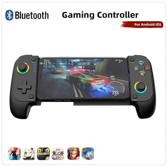 Mobile Game Controller for iPhone and Android with RGB Light,Support Play PS Remote Play,for Cloud and More