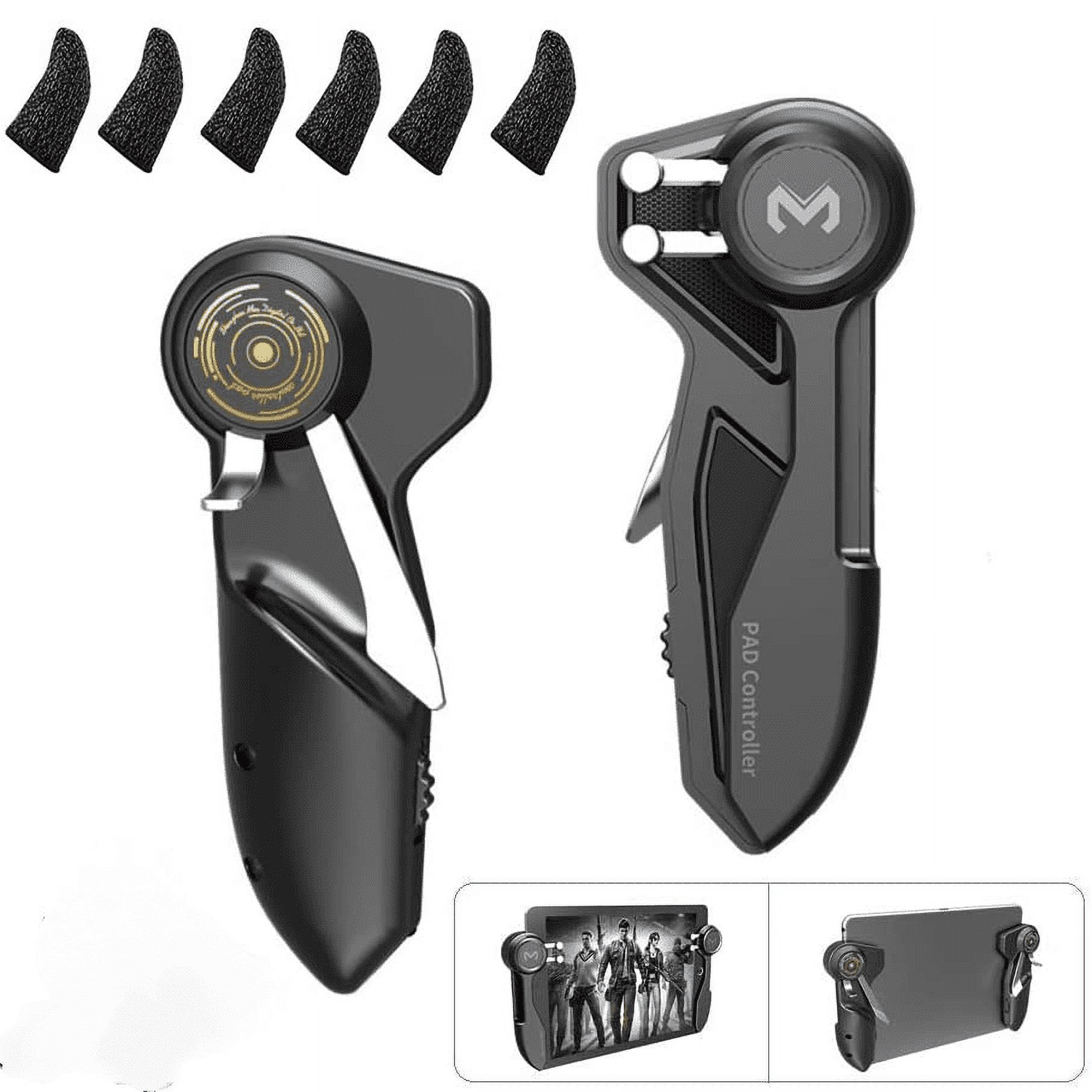Mobile Game Controller for iPad/Tablets Hand Grip for PUBG/Knives Out//Fortnite/Call of Duty, Mobile Gaming Triggers for iPad/Android Tablets with/ 6pcs Finger Sleeves