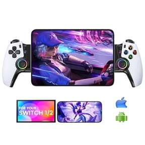 Mobile Game Controller for iPhone/Android, Compatible with Switch/Oled/Switch 2,with Hall Joystick, Turbo, RGB, Compatible with Xbox Cloud, Steam Link, MFi