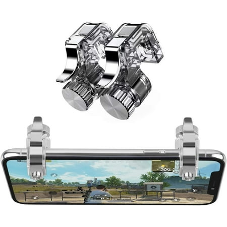 Mobile Game Controllers, Phone Triggers for Mobile Phone, Shooter Sensitive Controller Joysticks Aim & Fire Trigger Keys for Knives Out/Rules of Survival (1 Pair Mobile Triggers)