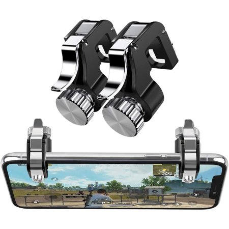 Mobile Game Controllers, Phone Triggers for Mobile Phone, Shooter Sensitive Controller Joysticks Aim & Fire Trigger Keys for Knives Out/Rules of Survival (1 Pair Mobile Triggers)-Black