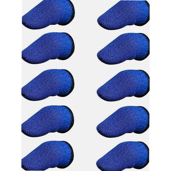 Mobile Game Finger Sleeves, Pack of 10 Finger Sleeves for Gaming, Antisweat Thumb Sleeves for Mobile Gaming, Breathable Pro Gaming Finger Gloves, Weightless Magnetic Touch Screen Finger Sleeves Blue