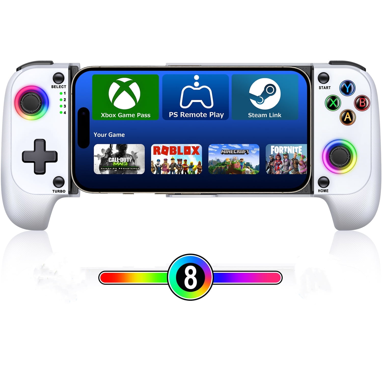 Mobile Gaming Controller for Android /IPhone,Beboncool Wireless Gamepad Designed for Xbox Game Pass Ultimate, Steam Link,Arcade,GeForce Now,White