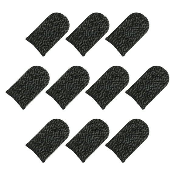 Mobile Gaming Finger Sleeve Controller Finger Thumb Sleeve Gloves Grey/Black, Copper Fiber, Pack of 20