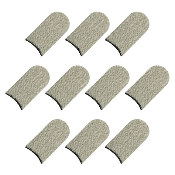 Mobile Gaming Finger Sleeve Controller Finger Thumb Sleeve Gloves Silver/Black, Copper Fiber, Pack of 20