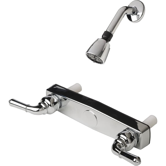 Mobile Home 8" Chrome Shower Faucet w/Lever Handles & Shower Head Kit