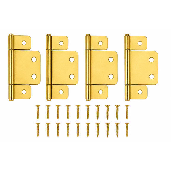 Mobile Home/RV Brass Interior Door Extended Leaf Hinge with Screws (4 Pack)