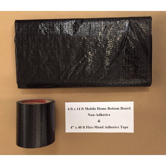 Mobile Home RV Flex Mend Belly Bottom Repair Kit - Fix Holes and Rips 48" x 14'