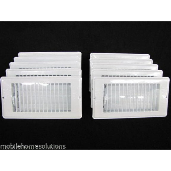 Mobile Home RV Parts. 4x8 White Metal Floor Register. Lot of 10. Fits 4"x8" Floor Hole