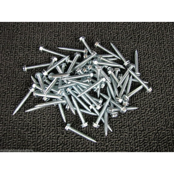 Mobile Home RV Parts 50ct #8 x 1.25" Hex Head Silver Screws Door, Window & Vent