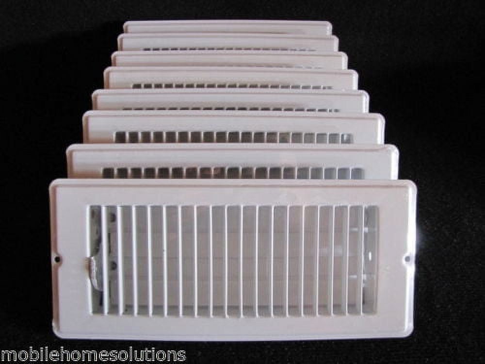 Mobile Home RV Parts. Floor Register 4" x 10". White Metal Floor Vent.  Lot of 8. Fits 4"x10" Hole in the floor.