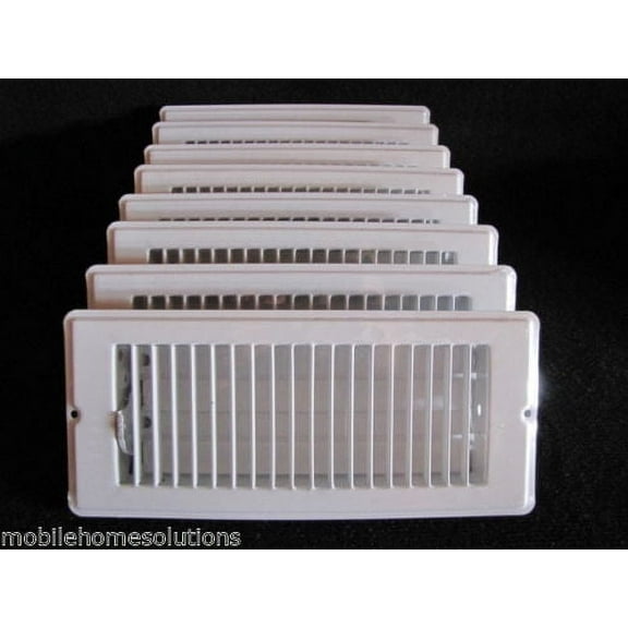 Mobile Home RV Parts. Floor Register 4" x 10". White Metal Floor Vent. Lot of 8. Fits 4"x10" Hole in the floor.