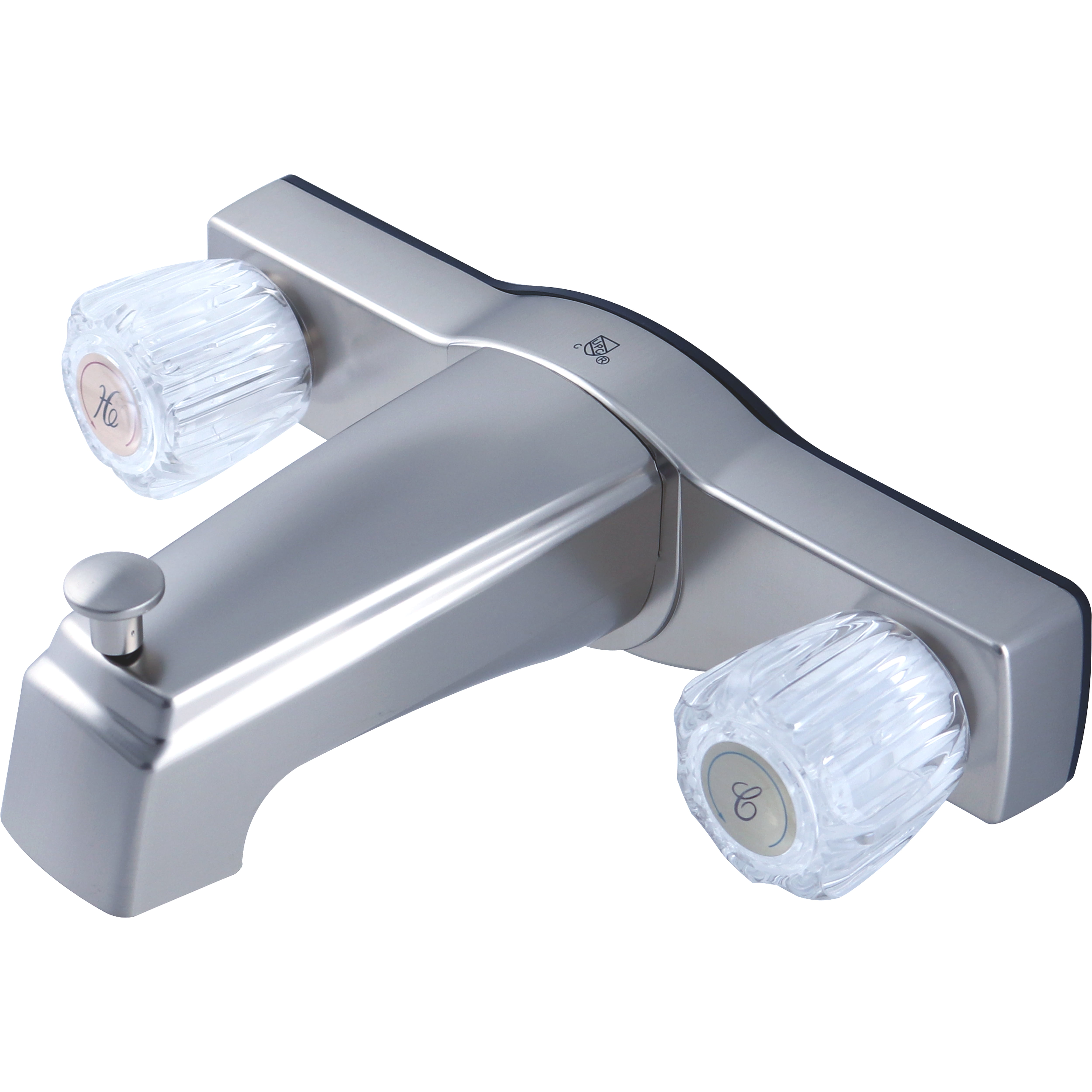 Mobile Home Two Handle Tub Shower Diverter Brushed Nickel Finish