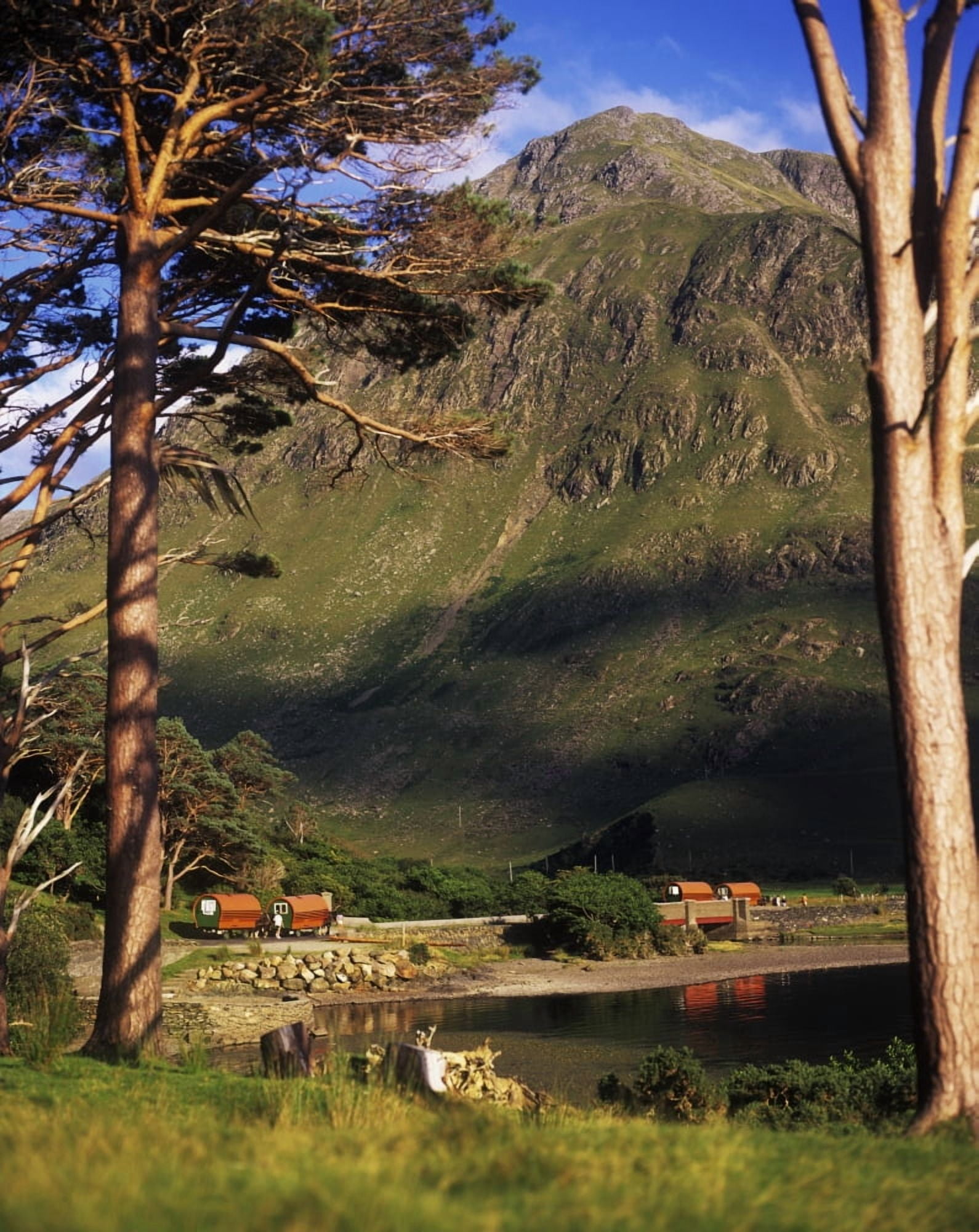 Mobile Homes At A Lakeside In Front Of A Mountain Doo Lough Pass County Mayo Republic Of Ireland Canvas Art - The Irish Image Collection Design Pics (12 x 15)