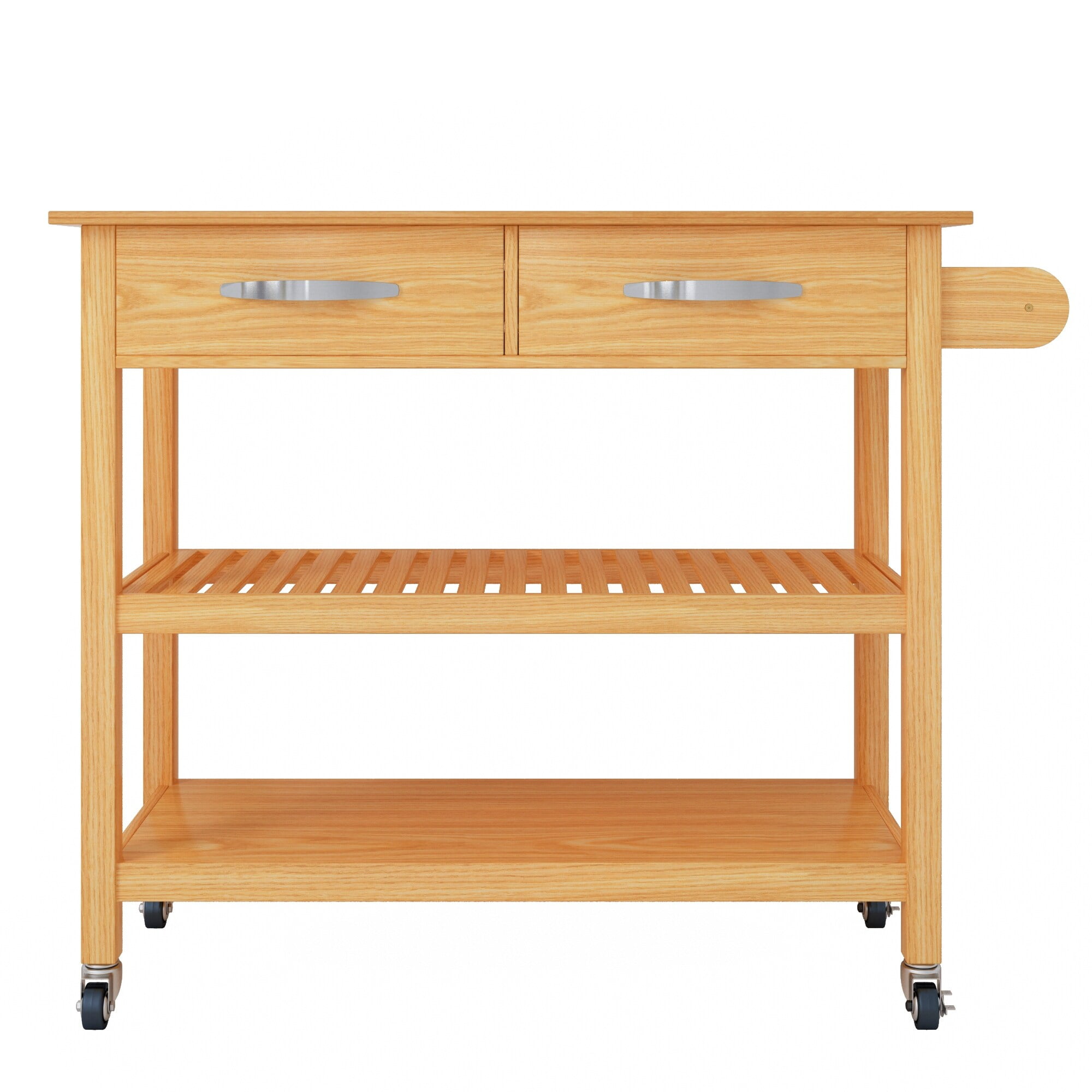 Mobile Kitchen Island Kitchen Cart with Two Lockable Wheels Natural