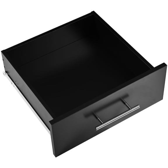 Mobile Kitchen Storage With Large Drop Leaf & 3 Tier Cabinet, Black Island Rubber Wood Countertop