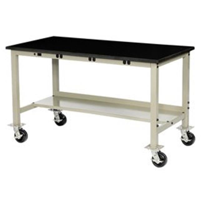 Mobile Lab Bench with Power Apron - Phenolic Safety Edge - Tan - 72 x ...