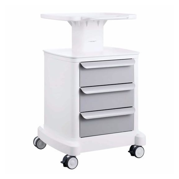 Mobile Lab Cart 3 Drawers White - 4 Wheel Medical Rolling Cart