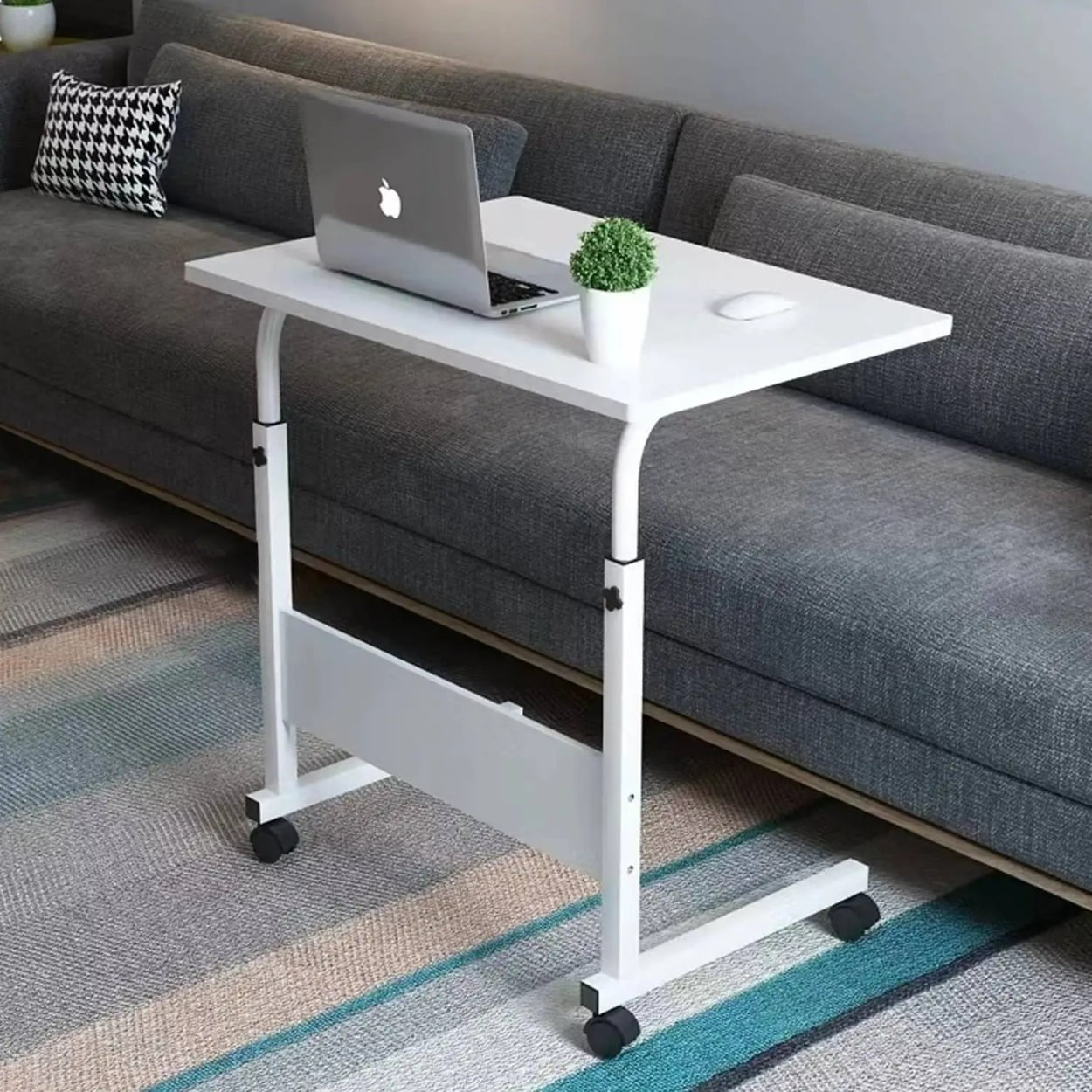 Mobile Laptop Desk Adjustable Tray Table Portable Side Table Computer ...