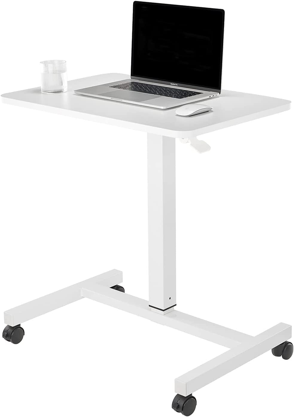 Mobile Laptop Desk, Height Adjustable Rolling Cart with Lockable Wheels