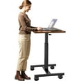 thumbnail image 1 of Mobile Laptop Standing Desk Adjustable Height,Small Mobile Desk Workstation with Wheels,Portable Rolling Computer Desk Cart for Home Office Classroom (Rustic Brown), 1 of 8