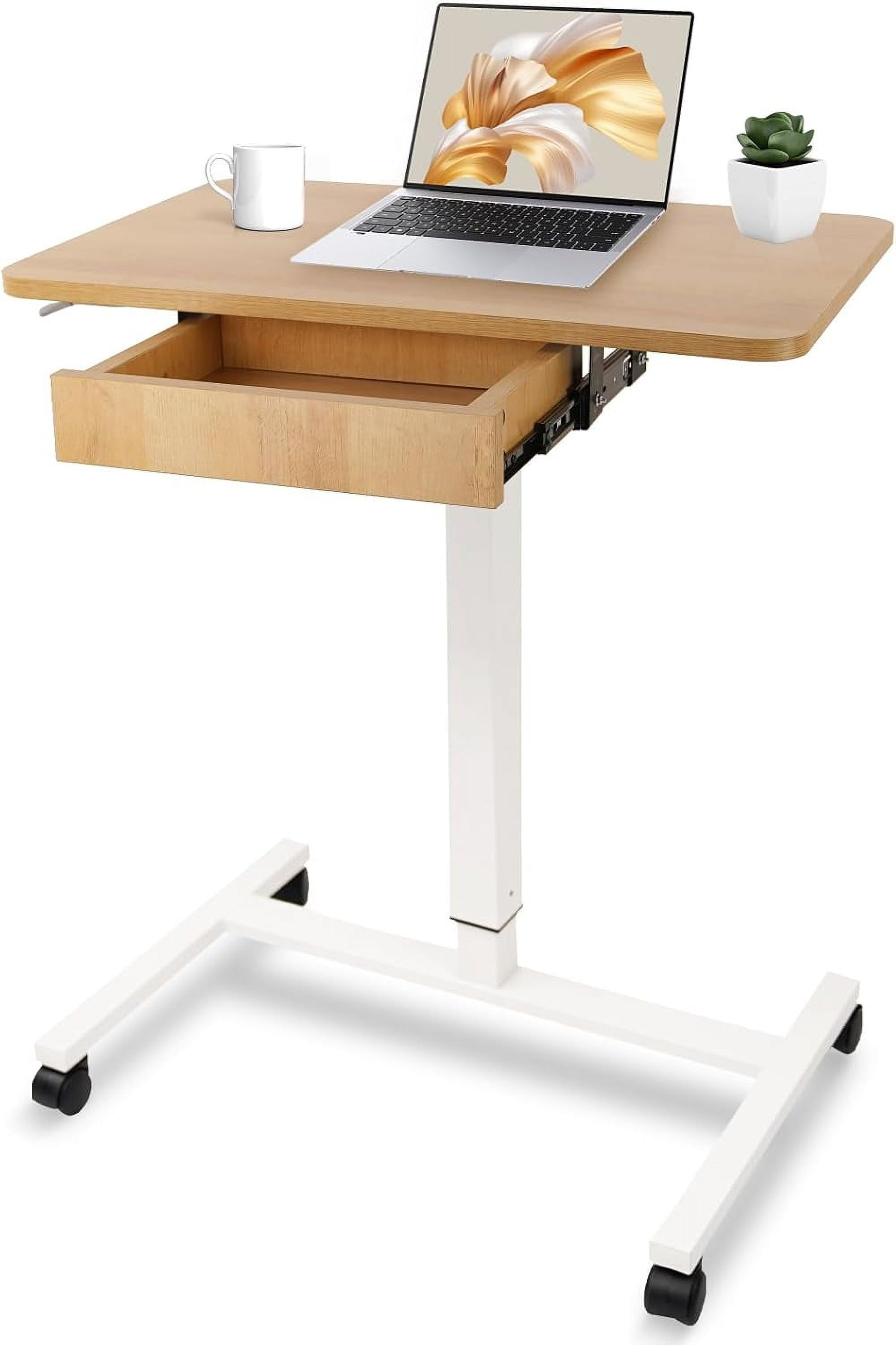 Mobile Laptop Standing Desk, Height Adjustable Teacher Podium with ...