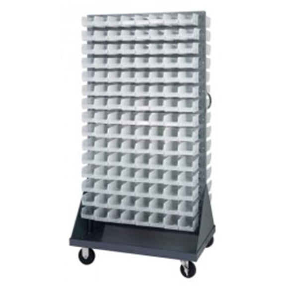 Mobile Louvered Rack With 240 Bins Clear